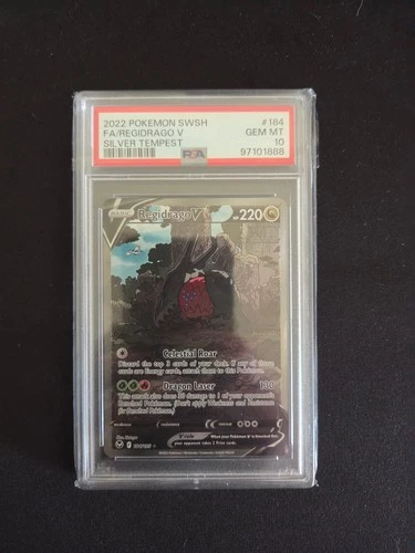 Pokemon 2022 Regidrago V Silver Tempest # 184 PSA 10