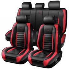 CAR PASS Nappa Leather Car Seat Covers Full Set, Luxury Seat Protector for Ca...