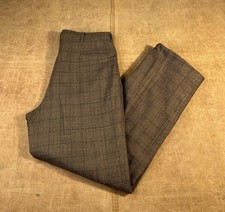 Vintage Polo Ralph Lauren Plaid Pleated Loose Fit Talon Brown Pants 34 x 31.5