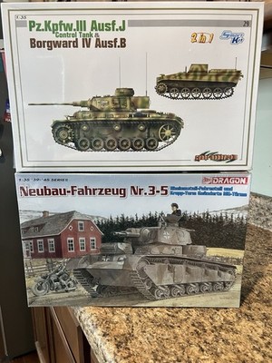 1/35 German Tank Lot Pz III Ausf J Borgward IV & Neubaufahrzeug Dragon Kits New