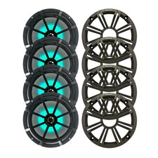 2 Pairs of Kicker BKM84L 8" OEM Marine Coaxial Speaker w/ LED Lighting