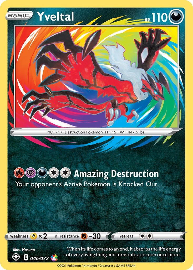 Yveltal-Pokemon-046/072-Shining Fates-Holofoil-Amazing Rare-NM-Hasuno