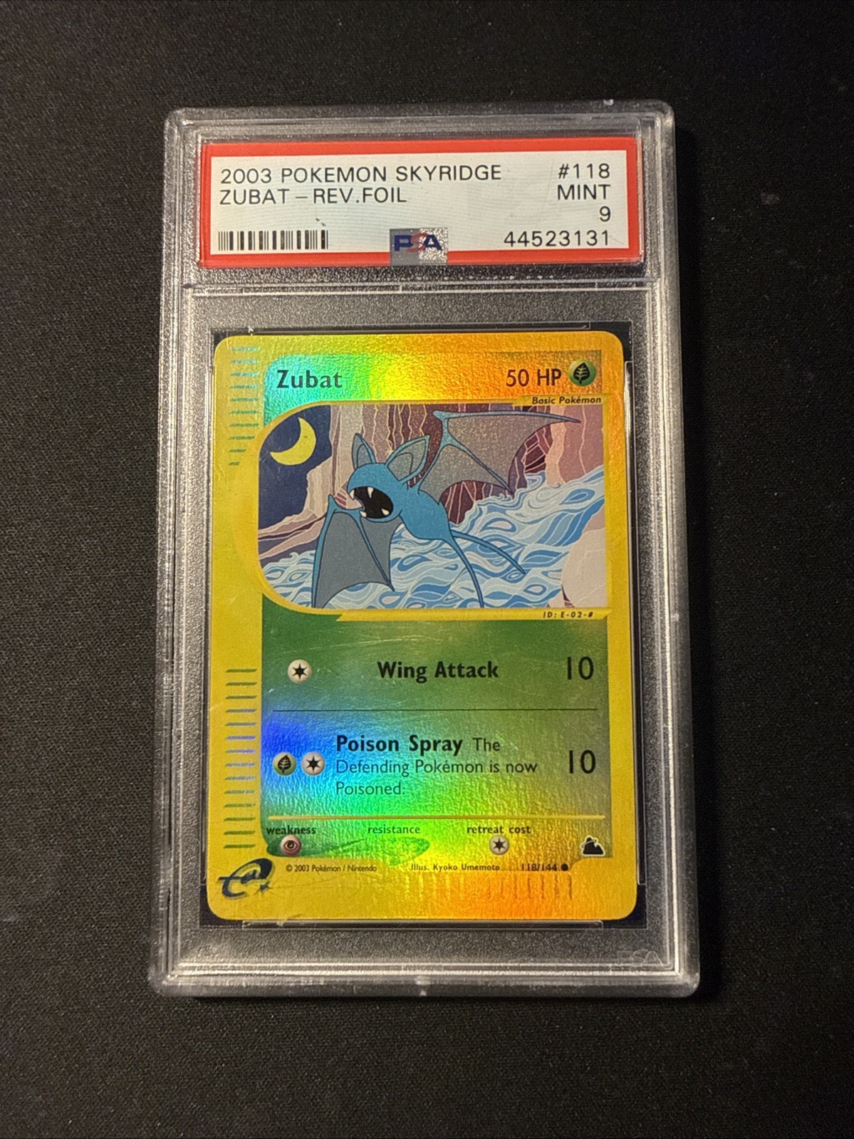 2003 Pokemon Skyridge Zubat Reverse Foil #118 Psa9