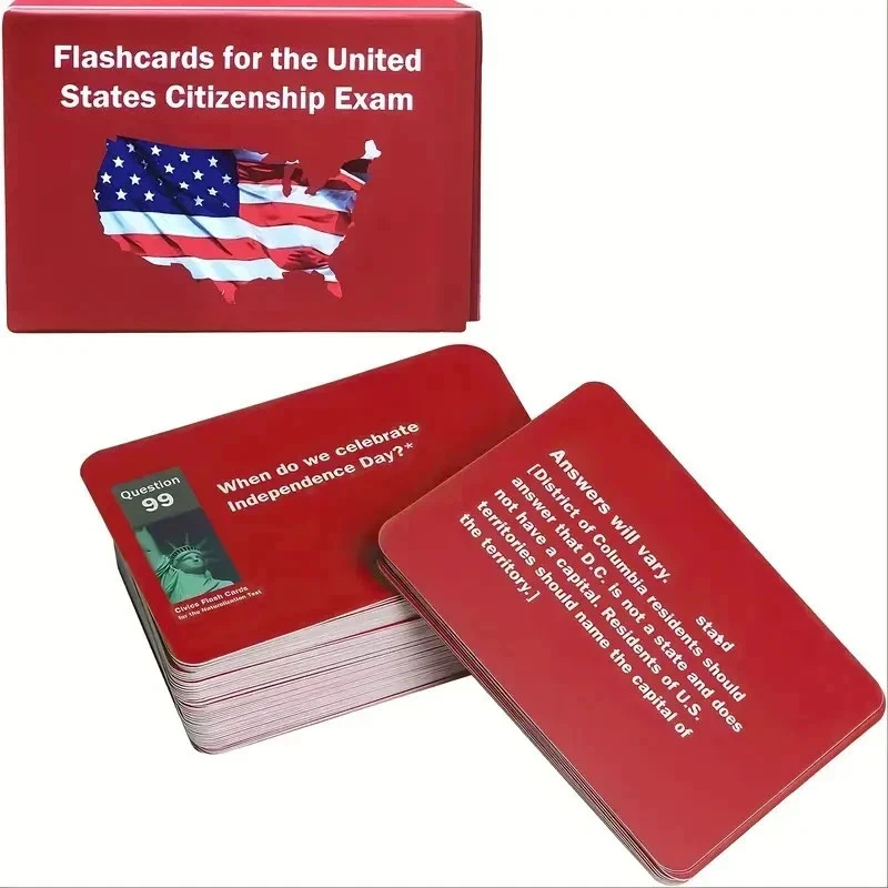 US Citizenship Flash Cards 2025, Naturalization Study Guide English Spanish Test - Image 3 of 4