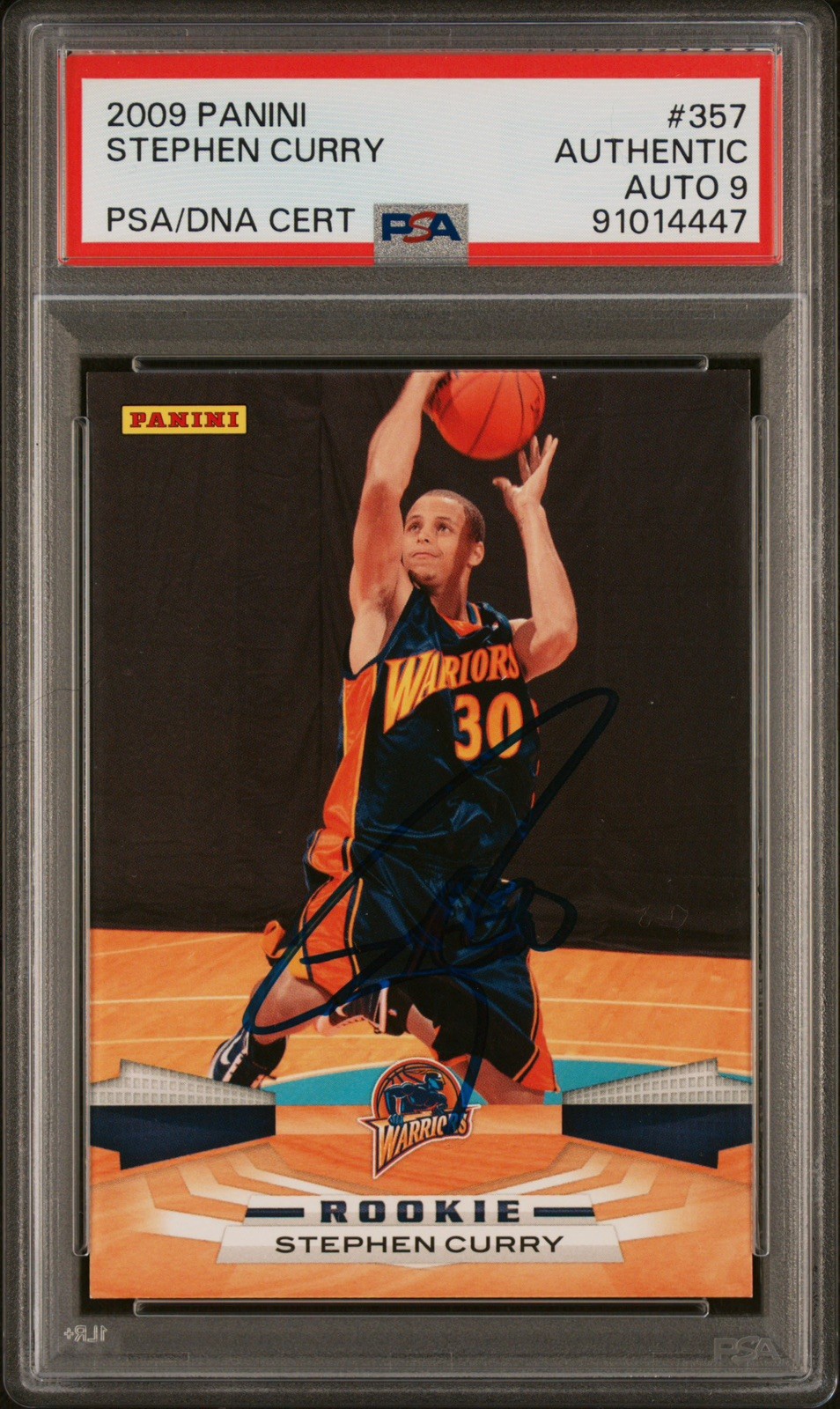Stephen Curry 2009-10 Panini Autograph Rookie Card #357 PSA DNA AUTO 9