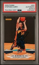 Stephen Curry 2009-10 Panini Autograph Rookie Card #357 PSA DNA  AUTO 9. rookie card picture