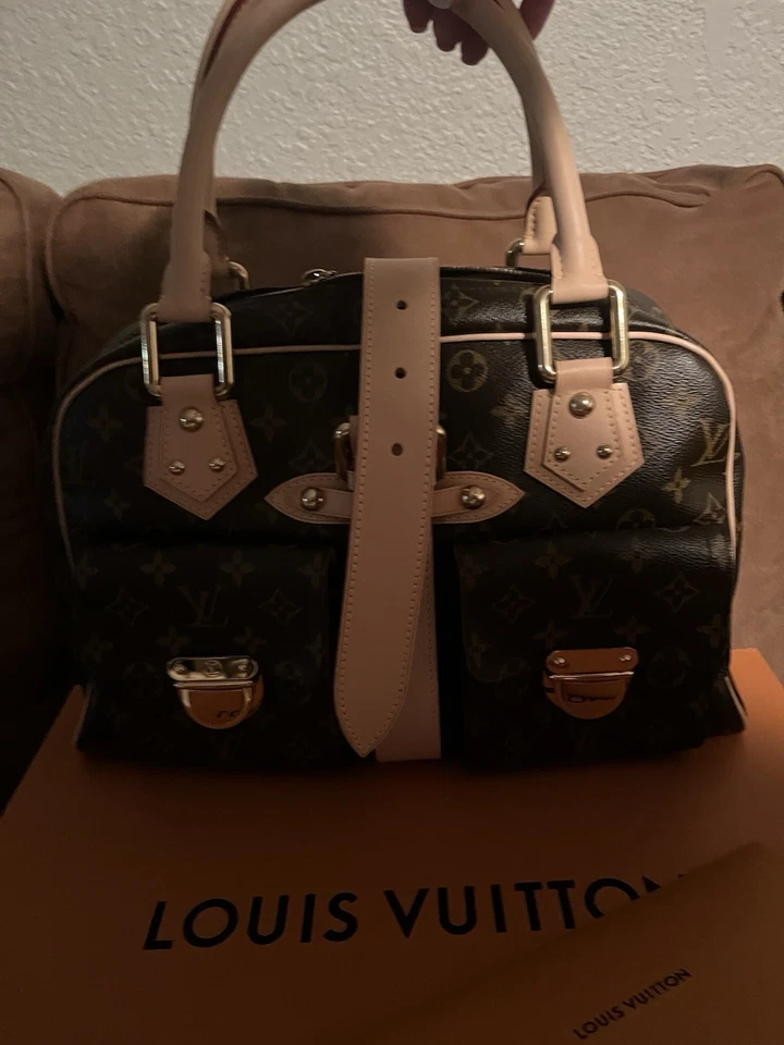 Bolso de Hombro LOUIS VUITTON Manhattan GM Cuero Marrón Auténtico Usado Foto 2 de 4