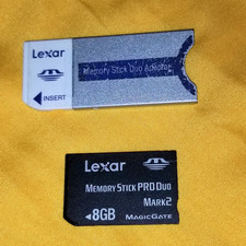Lexar 8gb Memory Stick Pro Duo Mark 2 Memory Card Magic Gate  Lexar Duo Adapter