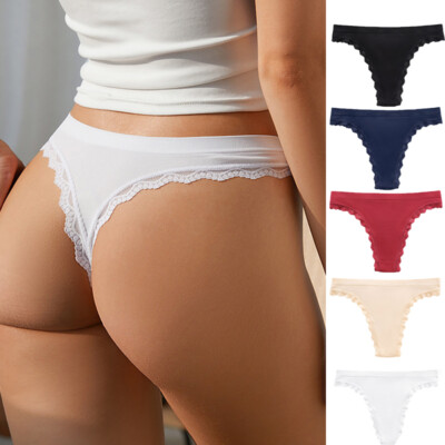 5 Packs Lot Womens Sexy Panties Thongs G string Briefs T back Lace Underwear