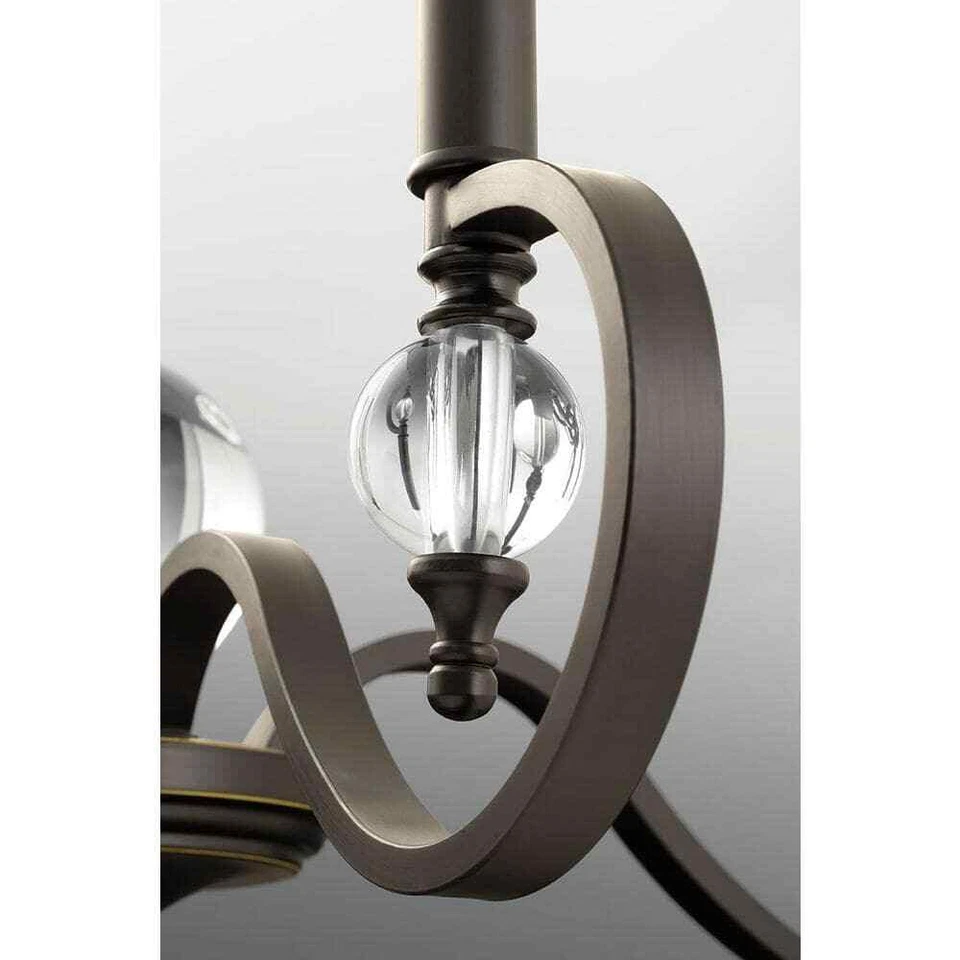 Lámpara de araña antigua de bronce de 5 luces Progress Lighting Esteem Collection Foto 4 de 4