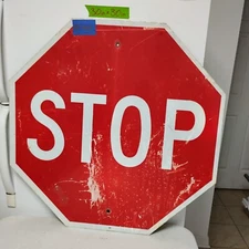 Stop Sign 30" Authentic Retired Street Traffic Road Sign Lot 12-465