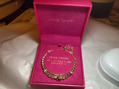 Paige Harper 14KT Flash Gold Plated CZ Bracelet Initial K Clear Stones