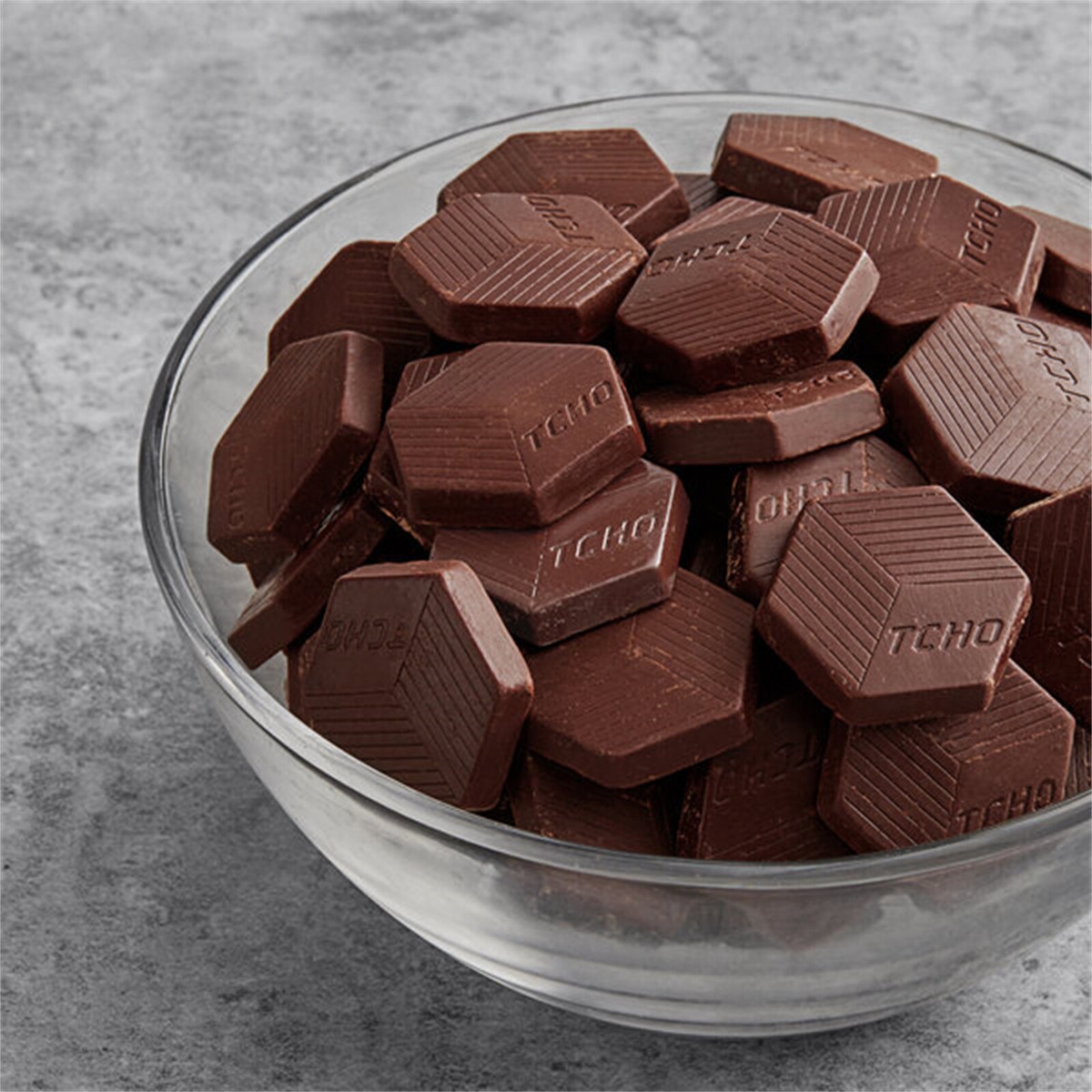 TCHO Choco Charms 60.5% Dark Chocolate Hexagons 6.6 lb. - 3/Pieces