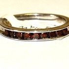New 925 sterling silver .50ct red orange diamond womens channel band 3.2g ladies — photo 3