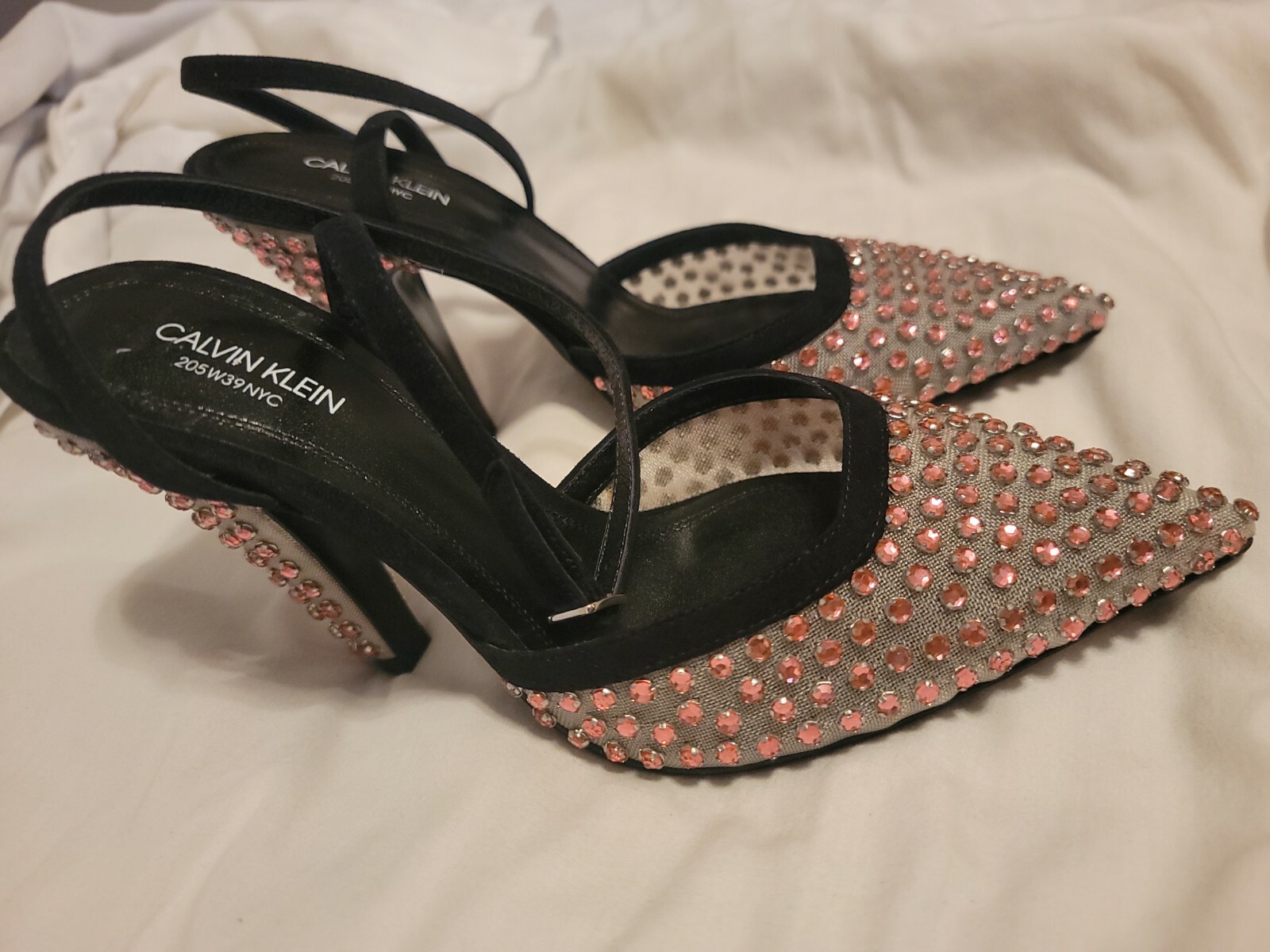 NEW Calvin Klein 205W39NYC Kaileah Pink Natural Crystal Pumps Sz 6.5 RARE 36.5 image 3