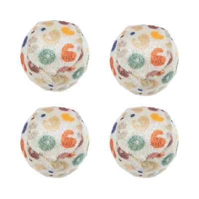Trixie 4er Pack Katzenspielzeug Bälle mit Leopardenmuster und versteckter Glocke 4 cm
