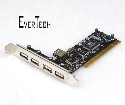 EVERTECH PCI ERWEITERUNGSKARTE USB 2.0 CARD 4 EXTERN + 1 INTERN USB PORTS M444