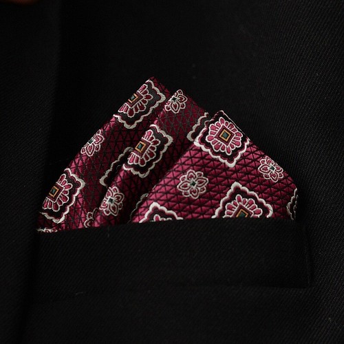 Accessori tuta vintage uomo tasca quadrata paisley fazzoletto petto business - Foto 10 di 20