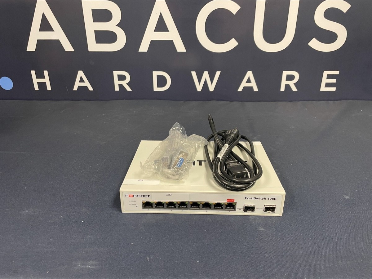 【初期化済】FortiSwitch-108E 電源コード付 Fortinet Fortinet FS-108E Fortiswitch 8 GE RJ45 + 2 SFP Ports 1YR WARRANTY
