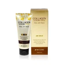 3W CLINIC Collagen Gold Peel Off Pack 24K Gold - remove blackheads -USA Seller