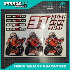 PEDRO ACOSTA MOTO GP A4 STICKER SHEET - 14 STICKERS
