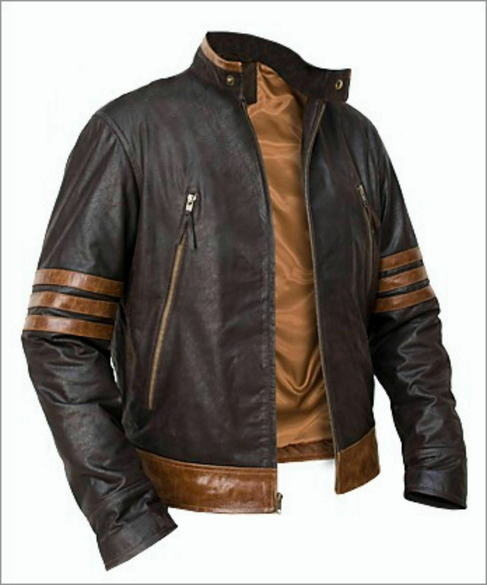 Wolverine ブラウンジャケット XLサイズ X-Men Wolverine Origins Bomber Style Brown Real Leather Jacket