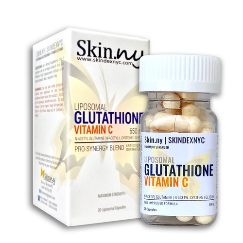 Liposomal Glutathione & Vitamin C 650mg 100 Authentic SKIN