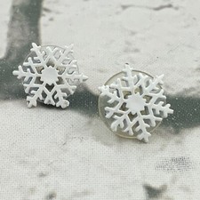 Snowflake Stud Earrings White Christmas Holiday Winter Wonderland Jewelry