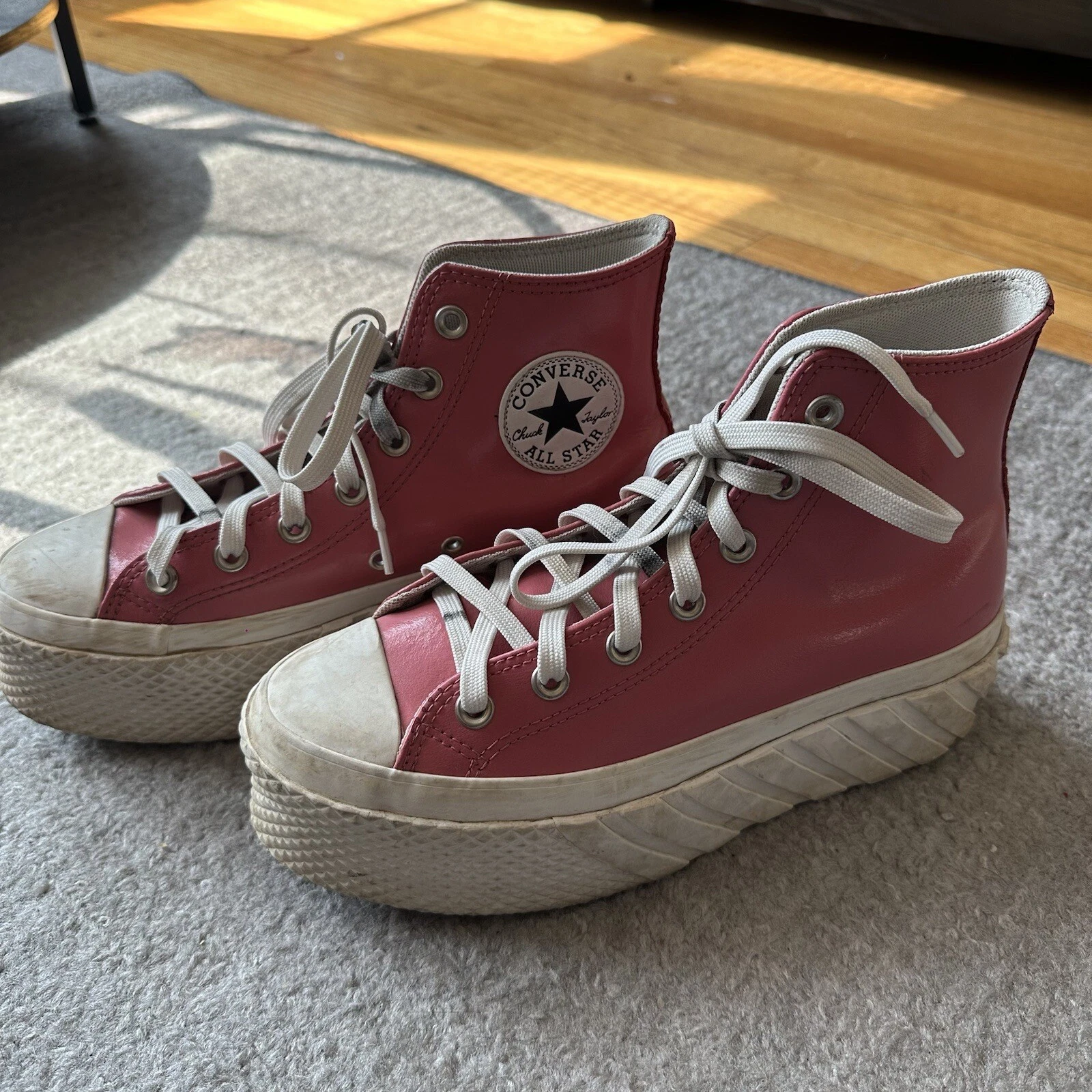 Converse Metallic soze 7 5 rosa plateau donna