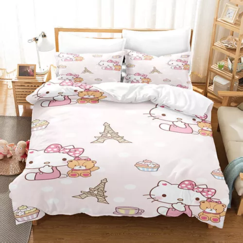 Hello@Kitty Set Biancheria da Letto Bambini Donna Ragazze Camera #Copripiumino Federa Set UK - Foto 29 di 47