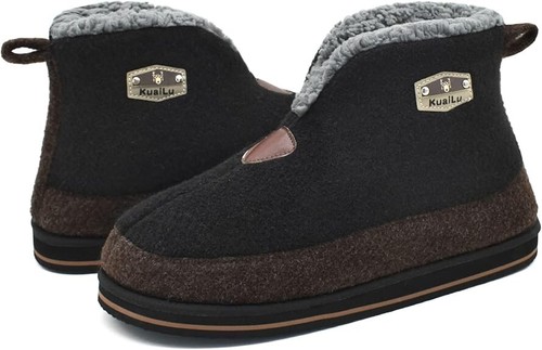 Mens Fleece Boot Slippers Size UK 8.5 Arch Support Memory Foam Non Slip Outdoor - Bild 6 von 12