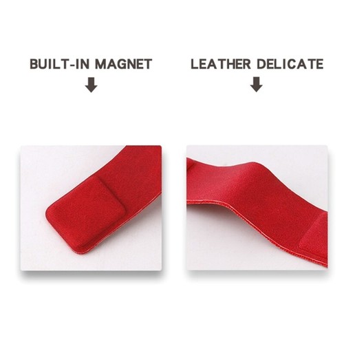 Magnetic Leather Cable Strap Cord Organizer Portable Earphone Cord Winder Keeper - Afbeelding 10 van 18
