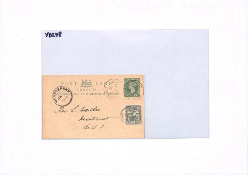 GRENADA QV Uprated Stationery Card GPO Montserrat 1910 {samwells-covers}YD248 - Picture 11 of 12