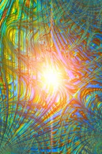 Colorful Abstract Pattern Sunburst Trippy Artwork Poster 12x18