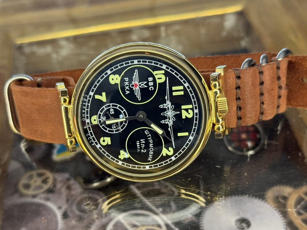② 【USED】  テネラ　マリアンヌ　ジョンソン Molniya Watch Mechanical Aviator Russian USSR Vintage Molnija Men