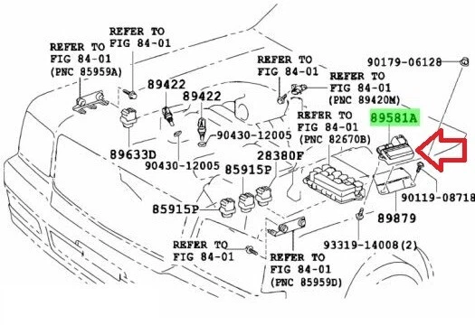 Control de inyección de aire para conductor Toyota Sequoia Tacoma 89581-34041 genuino nuevo OEM Foto 2 de 4