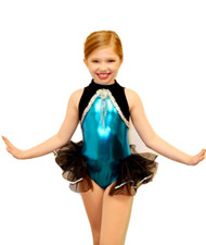 Lot of 7 High Society Child X-Small Dance Costume Skirted Foil Leotard/Applique