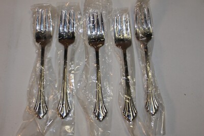Oneida BANCROFT Stainless SALAD FORKS Fork Flatware 6 7/8'' - Set of 5 New/Unused