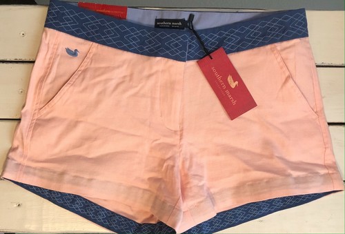 Southern Marsh The Hannah Short Ladies Size 6 Camelia Pink Blue Pattern Trim New - Picture 6 of 9