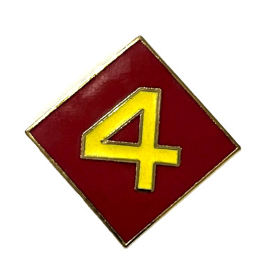 U.S. MARINE CORPS 4th MARINE DIVISION (MARDIV) HAT & LAPEL PIN  (P-32)