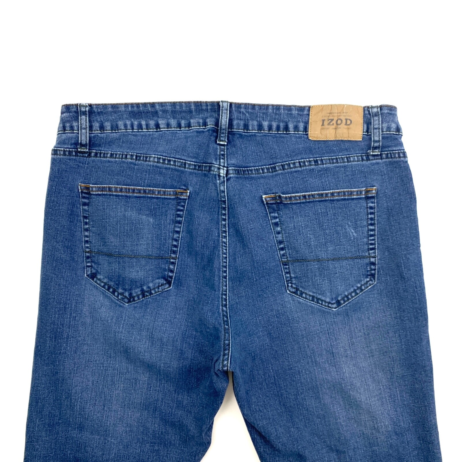 Izod Comfort Stretch Straight Leg Men's size 38x24 Dark Blue Denim