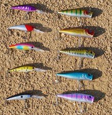  Lot of 10 Fishing Lures Pike Crankbait Bass Swimbait Topwater Poppers
