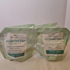 LOT OF 4 SHAMPOO CAP BY NURTURE  VALLEY RINSE FREE NO WATER RIQUIRED