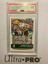 2016 Panini Score Carson Wentz Rookie Card Auto PSA Mint 9