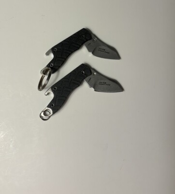 2 Kershaw Cinder 1025 Keychain Pocket Knife Liner Lock Plain Edge +Bottle Opener