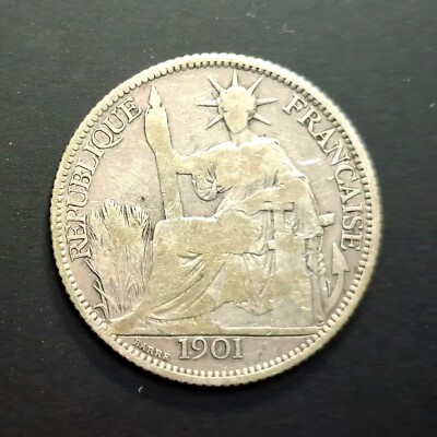1901 French Indochina 20 Cents 0.835 Silver KM #10 World Coin | eBay