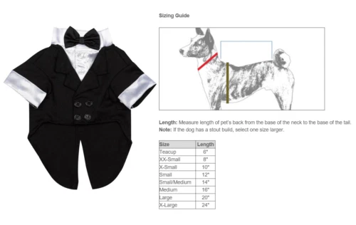 Esmoquin formal East Side Collection, boda, disfraz de Halloween para perro, mascota pequeña Foto 4 de 4