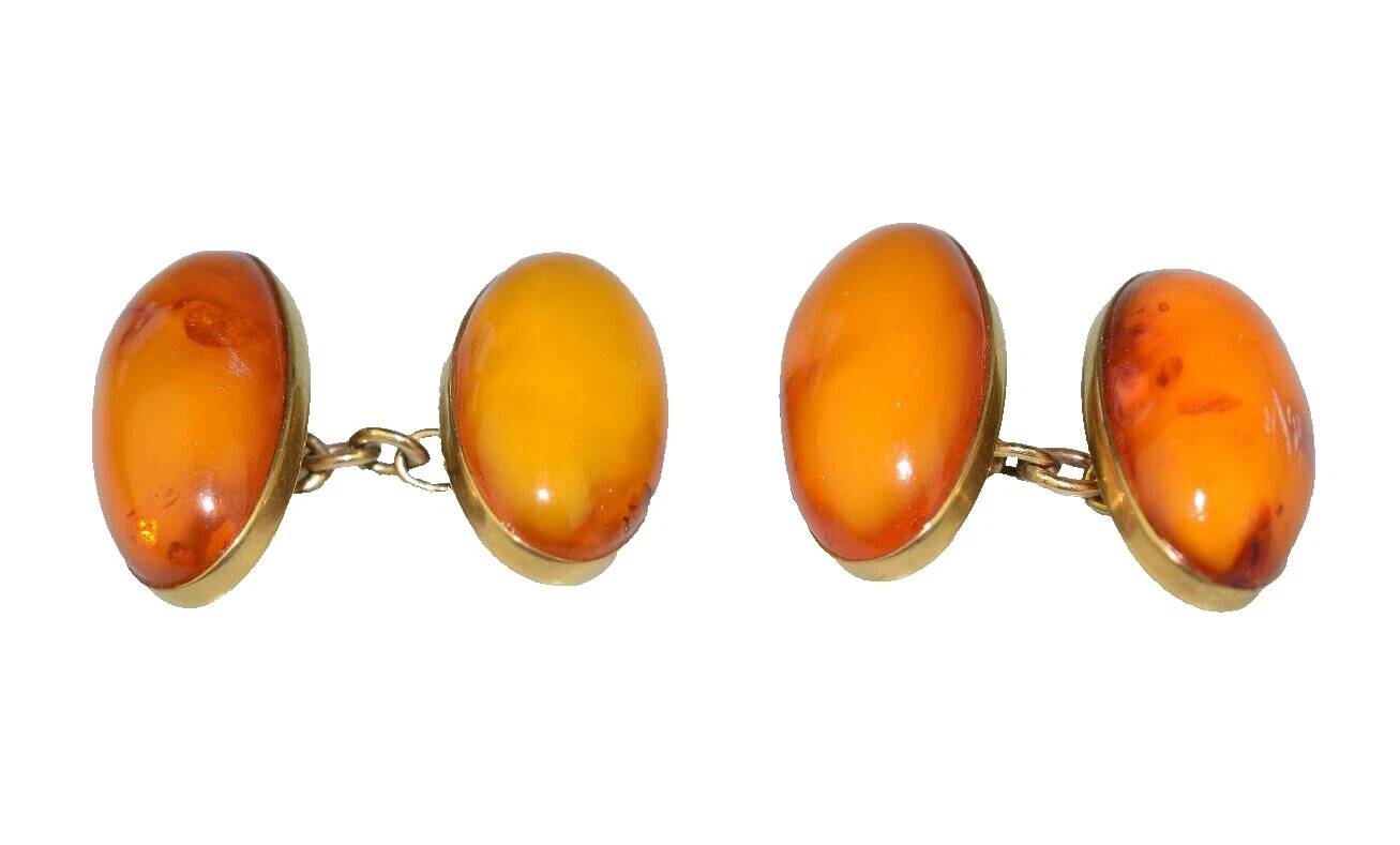 Gemelos Oro amarillo ámbar para hombres