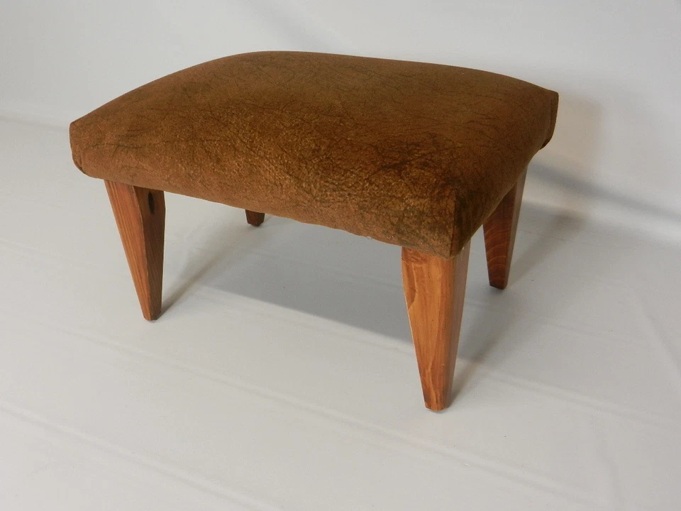 Art Deco Footstools with Solid Wood Legs - Image 2 of 4