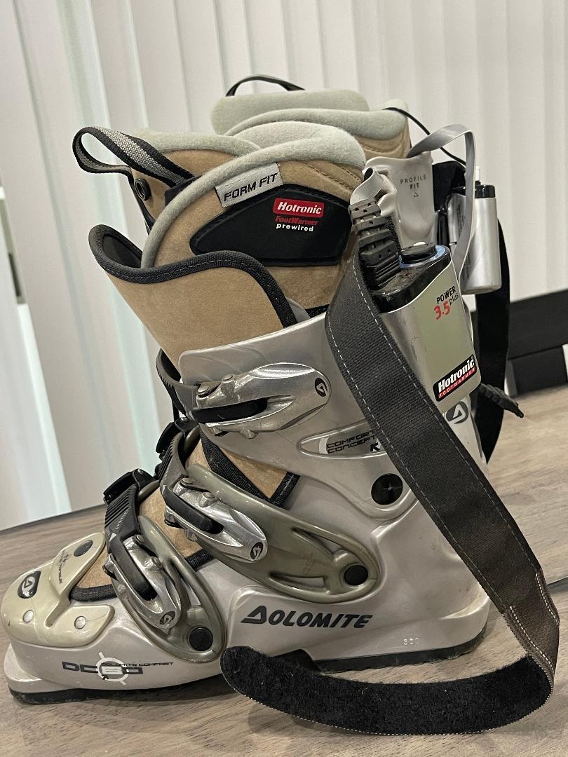 Botas de esquí de descenso para mujer Dolomite 300 mm con kit térmico calentador de pies Hotronic